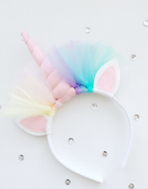 Unicorn diadeem pastelroze -  pastelroze