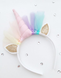 Unicorn diadeem pastelroze - goud