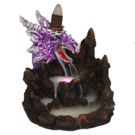Purple Dragon Backflow Incense Burner met Licht.