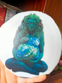 Agaat plak beschilderd Mother Earth