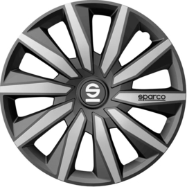 Sparco Wieldoppen Milano - 16-inch - Grijs/Zilver - Set van 4 stuks