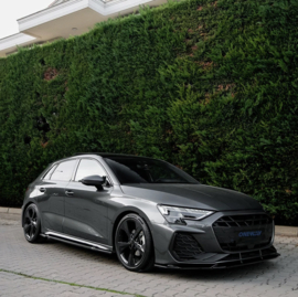 Oneway Voorspoilerlip passend voor Audi A3 (8Y) S-Line/S3 Facelift 2025- - Glanzend zwart