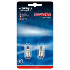 BA9S LED Lampen 12V Blauw, set à 2 stuks