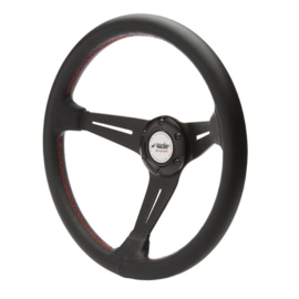 Simoni Racing Sportstuur Class 350mm - Zwart Leder + Rode stiksels (Deep Dish - 60mm)