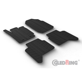 Rubbermatten passend voor Ford Ranger Double Cab 5/2013- (automaat) (T profiel 4-delig + montageclips)