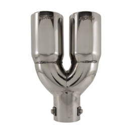 Simoni Racing Uitlaatsierstuk Dubbel Rond RVS - Ø76xL230mm - Montage ->61mm