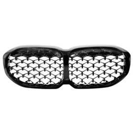 AutoStyle Glanzend zwarte 'Diamond Type' Grille passend voor BMW 1-Serie F40 2019-