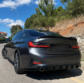 Oneway Achterbumperskirt (Diffuser) passend voor BMW 3-Serie G20/G21 2018-2022 - Glanzend zwart