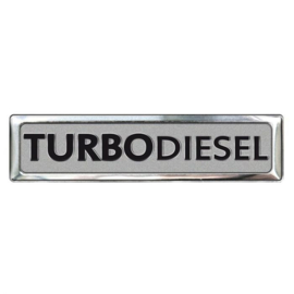 Aluminium Embleem/Logo - TURBO DIESEL - 7x1,7cm