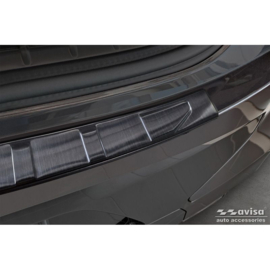 Zwart RVS Achterbumperprotector passend voor BMW X4 G02/F98 M Competition Facelift 2021- 'Ribs'