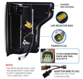 VLAND LED-koplampen + achterlichten voor Ford F150 2018-2020 KOPLAMPEN Chroom (2018-2020) ACHTERLICHTEN Heldere lens