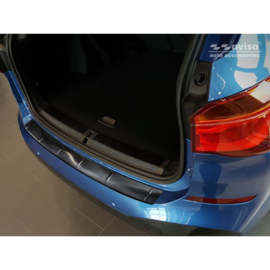 Zwart RVS Achterbumperprotector passend voor BMW X1 II F48 M-Pakket 2015-2022 'Ribs'