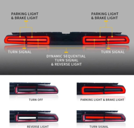 VLAND LED-achterlichten voor 2008-2014 Dodge Challenger met oranje sequentiële richtingaanwijzers Rood (oranje richtingaanwijzers)