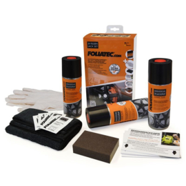 Foliatec Universal 2C Spray Paint Set - matzwart 3x400ml