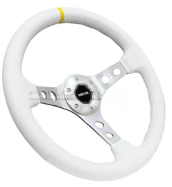NRG Innovations Stuur Wit 350mm 76mm Leer
