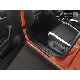 Zwart RVS Instaplijsten passend voor Volkswagen T-Roc 2017- - 'Sportline' - 4-delig