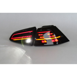 Set LED Achterlichten passend voor Volkswagen Golf VII 2012-2017 & Facelift (7.5) 2017- excl. Variant - Zwart - incl. Dynamic Running Light