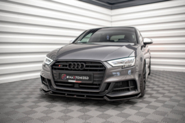 Maxton Design VOORSPLITTER V.1 AUDI S3 / A3 S-LINE SPORTBACK 8V FACELIFT Gloss Black