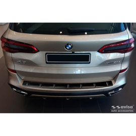 Zwart RVS Achterbumperprotector passend voor BMW X5 (G05) M-Sport 2018- 'STRONG EDITION'