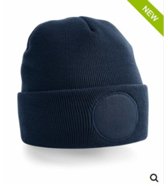 Circular Patch Beanie met eigen Tekst Of Logo