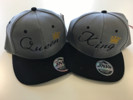 King & Queen Cap grijs/zwart (Kroon)