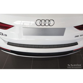 Zwart RVS Achterbumperprotector passend voor Audi Q3 II 2019- incl. S-Line 'Ribs'