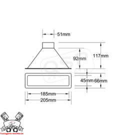 Inlaat 51mm Zwart