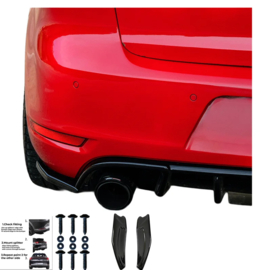 Oneway Achterbumperskirts (Hoeken) passend voor Volkswagen Golf VI GTi/GTD 2008-2012 – Glanzend zwart