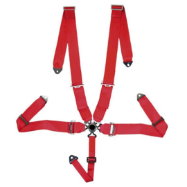 Racing Sportgordel 5-Punts Rood + Quick Release + E-keur (3-inch)