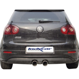 100% RVS Sportuitlaat 'Centraal' passend voor Volkswagen Golf V R32 3.2 V6 (250pk) 2004- Links/Rechts 102mm