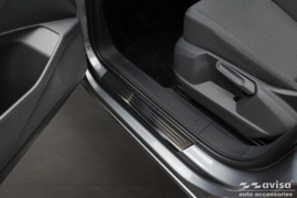 Zwart RVS Instaplijsten passend voor Volkswagen Caddy V 2020- 'Lines' - 2-delig