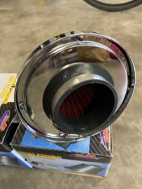 Air Filter 76mm Chroom/Rood
