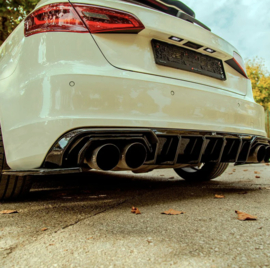 Oneway Achterbumperskirts (Hoeken) passend voor Audi S3 8V Sportback 2013-2016 - Glanzend zwart