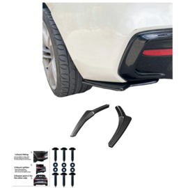 Oneway Achterbumperskirts (Hoeken) passend voor BMW 1-Serie F20/F21 M-Power Facelift 2015-2019 - Glanzend zwart