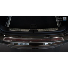 RVS Achterbumperprotector 'Deluxe' passend voor BMW X6 F16 2014-2019 Zwart/Rood-Zwart Carbon excl. M-Pakket