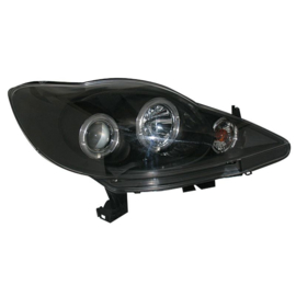 Set Koplampen passend voor Peugeot 107 2005-2014 - Zwart - incl. Angel-Eyes