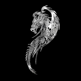 Nikkel Sticker 'Dragon' - 65x110mm