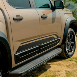 Oneway Set deurpanelen passend voor Volkswagen Amarok MK2 2022- - Matzwart
