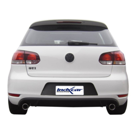 100% RVS Dubbele Sportuitlaat passend voor Volkswagen Golf VI GTi 2.0TSi (210pk) 2009- Links/Rechts 80mm