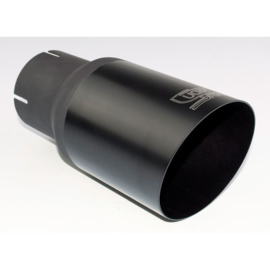 Ulter Sport Uitlaatsierstuk - Rond Ø90mm Schuin - Lengte 180mm - Montage ->55mm - Zwart RVS