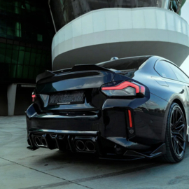 Oneway Achterbumperskirts (Hoeken) passend voor BMW M2 G87 Coupe 2023- - Glanzend zwart
