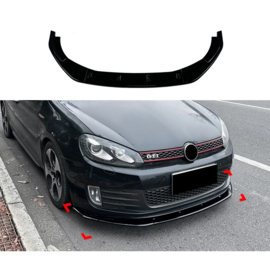 AutoStyle Voorspoilerlip passend voor Volkswagen Golf VI GTi/GTD 2008-2012 (Glanzend Zwart ABS)