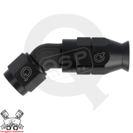 PTFE Slang adapter 45° D06 - Forged - Zwart