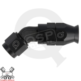 PTFE Slang adapter 45° D08 - Forged - Zwart