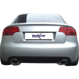 100% RVS Dubbele Sportuitlaat passend voor Audi RS4 4.2 V8 2006- Links/Rechts 150x105mm Oblong