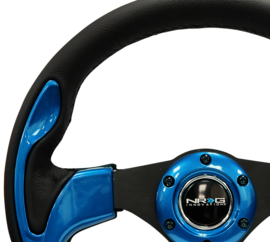 NRG Innovations Stuur 320/0mm Leer Zwart – Blauw