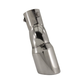 Simoni Racing Uitlaatsierstuk Dubbel Rond/Schuin RVS - Ø76xL230mm - Montage ->58mm