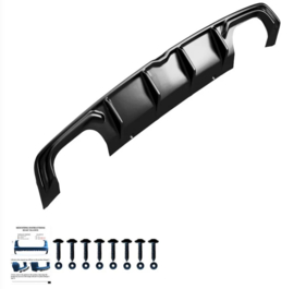 Oneway Achterbumperskirt (Diffuser) passend voor Audi S3 Sedan 8V 2013-2016 - Glanzend zwart