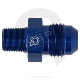 Aluminium adapter male/male D06-3/8"NPT Blauw