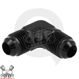 Aluminium 90° adapter male/male D03 - Zwart